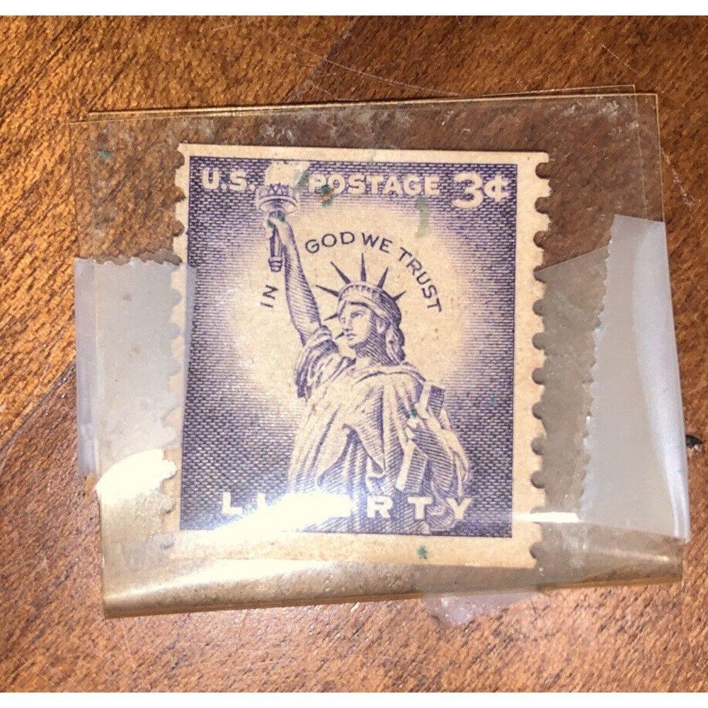 Vintage 3 Cent Liberty Stamp New Unused with Stamp Book Carrier